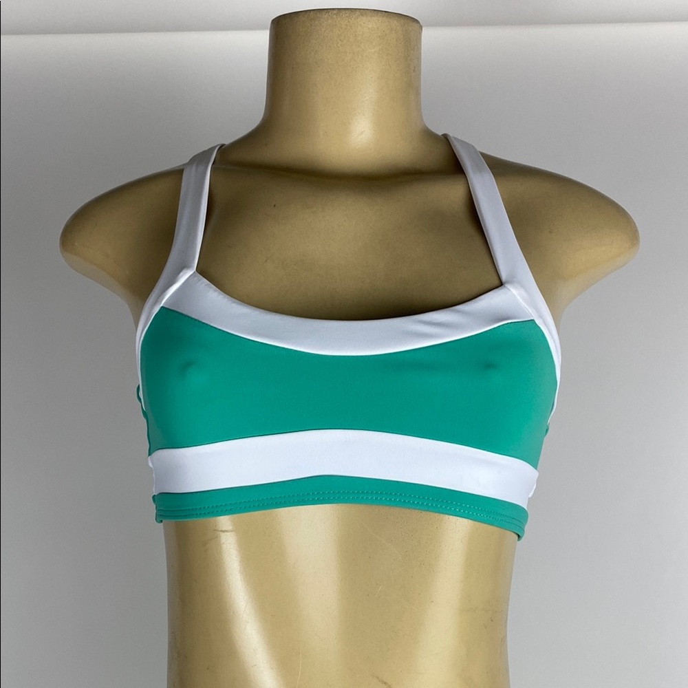 Tiger Friday Women's Teal and White Sports Bra